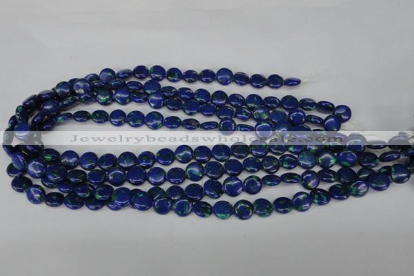 CLA410 15.5 inches 10mm flat round synthetic lapis lazuli beads