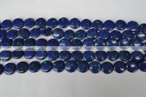 CLA415 15.5 inches 20mm flat round synthetic lapis lazuli beads