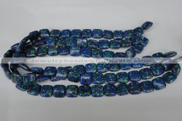 CLA435 15.5 inches 14*14mm square synthetic lapis lazuli beads