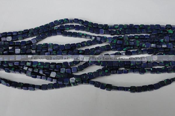 CLA445 15.5 inches 6*6mm square synthetic lapis lazuli beads