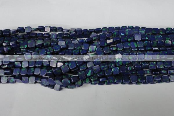 CLA447 15.5 inches 8*8mm square synthetic lapis lazuli beads