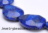 CLA45 19*25mm faceted teardrop deep blue dyed lapis lazuli beads