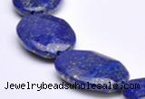 CLA46 20*30mm faceted oval deep blue dyed lapis lazuli beads