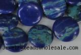 CLA460 15.5 inches 18mm flat round synthetic lapis lazuli beads