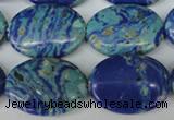 CLA465 15.5 inches 18*25mm oval synthetic lapis lazuli beads