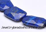 CLA47 Faceted rectangle 20*30mm deep blue dyed lapis lazuli bead