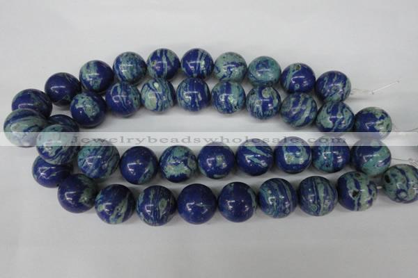 CLA475 15.5 inches 20mm round synthetic lapis lazuli beads