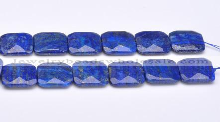 CLA49 Faceted square 25*25mm deep blue dyed lapis lazuli beads