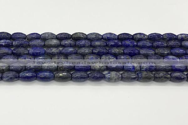 CLA540 15.5 inches 8*12mm faceted rice dyed lapis lazuli beads