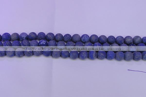 CLA60 15.5 inches 4mm round matte lapis lazuli beads