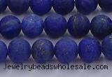 CLA71 15.5 inches 6mm round matte lapis lazuli beads wholesale