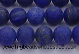 CLA72 15.5 inches 8mm round matte lapis lazuli beads wholesale