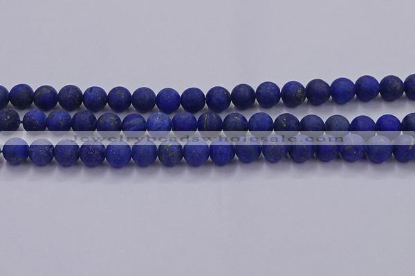 CLA72 15.5 inches 8mm round matte lapis lazuli beads wholesale