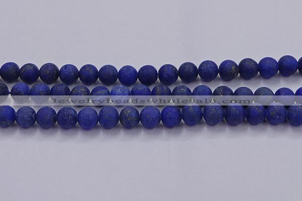 CLA73 15.5 inches 10mm round matte lapis lazuli beads wholesale