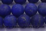 CLA74 15.5 inches 12mm round matte lapis lazuli beads wholesale