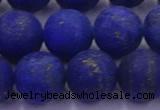 CLA75 15.5 inches 14mm round matte lapis lazuli beads wholesale