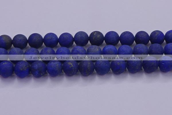 CLA76 15.5 inches 16mm round matte lapis lazuli beads wholesale