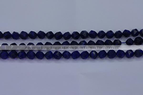 CLA82 15.5 inches 8mm faceted nuggets dyed lapis lazuli beads