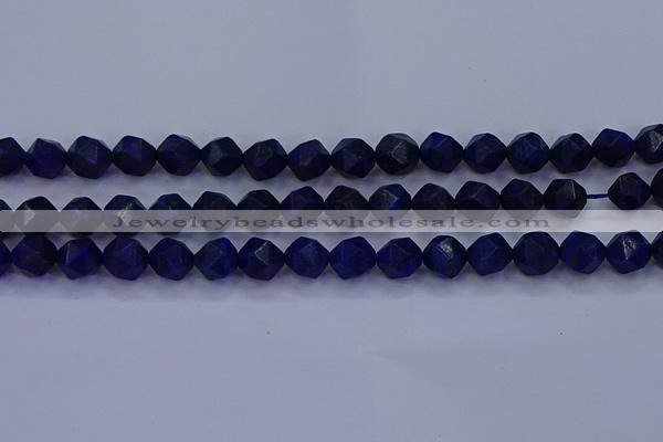 CLA83 15.5 inches 10mm faceted nuggets dyed lapis lazuli beads