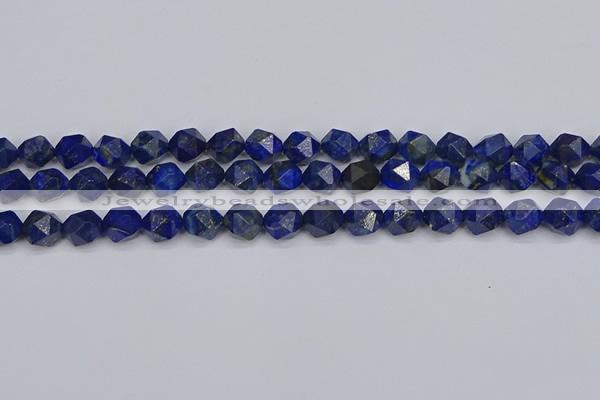 CLA86 15.5 inches 6mm faceted nuggets dyed lapis lazuli beads