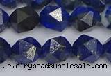 CLA87 15.5 inches 8mm faceted nuggets dyed lapis lazuli beads