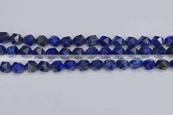 CLA88 15.5 inches 10mm faceted nuggets dyed lapis lazuli beads