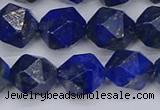 CLA89 15.5 inches 12mm faceted nuggets dyed lapis lazuli beads