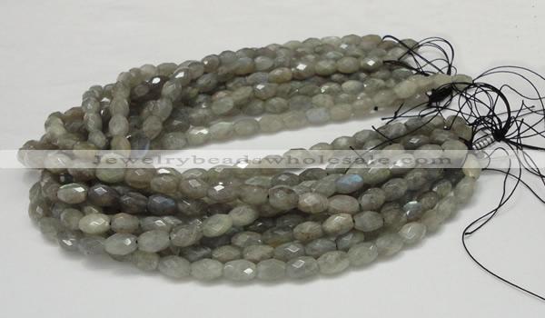 CLB10 16 inches 8*12mm faceted rice labradorite gemstone beads