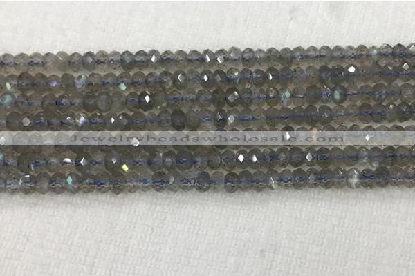 CLB1020 15.5 inches 2*4mm faceted rondelle labradorite gemstone beads