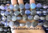 CLB1023 15.5 inches 12mm faceted coin labradorite gemstone beads