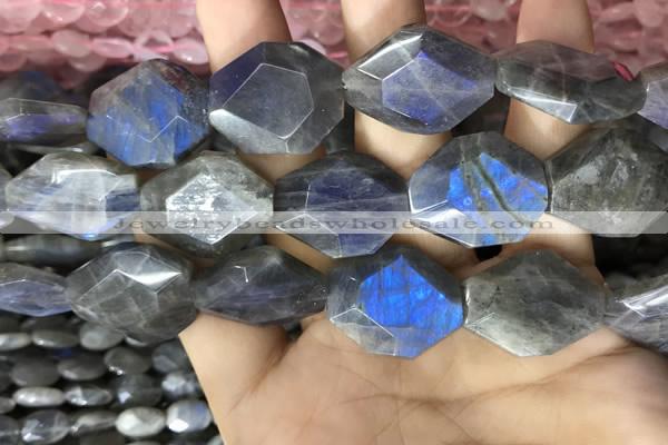 CLB1047 15.5 inches 18*22mm - 20*25mm faceted freeform labradorite beads