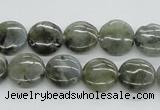 CLB105 15.5 inches 12mm flat round labradorite gemstone beads wholesale