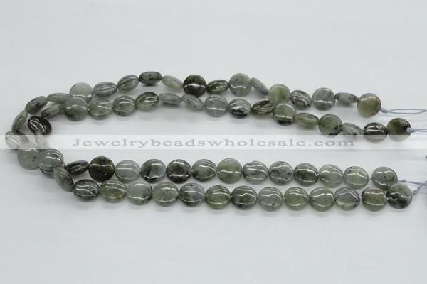 CLB105 15.5 inches 12mm flat round labradorite gemstone beads wholesale