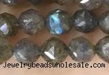 CLB1080 15.5 inches 6mm faceted nuggets labradorite beads