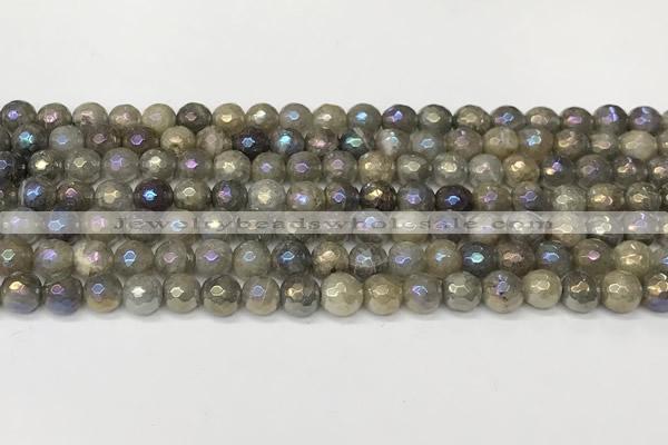 CLB1120 15 inches 6mm faceted round AB-color labradorite beads