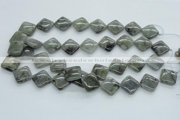 CLB119 15.5 inches 18*18mm diamond labradorite gemstone beads wholesale