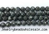 CLB1213 15.5 inches 10mm faceted round black labradorite gemstone beads