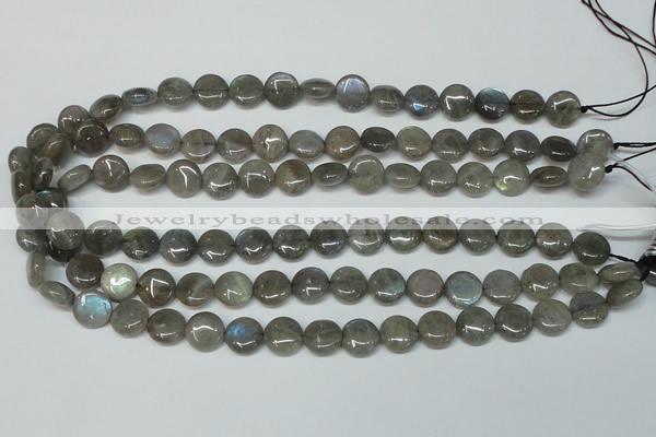 CLB148 15.5 inches 8mm flat round labradorite gemstone beads