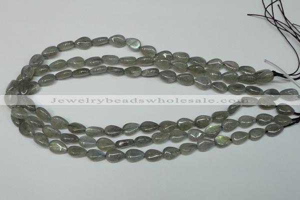 CLB156 15.5 inches 8*12mm flat teardrop labradorite gemstone beads