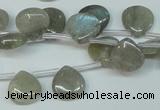 CLB177 top-drilled 12*12mm flat teardrop labradorite gemstone beads