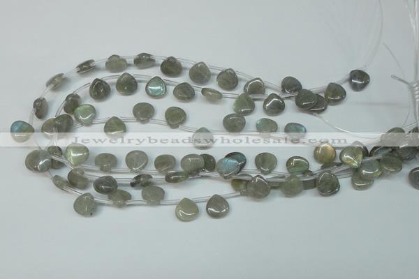 CLB177 top-drilled 12*12mm flat teardrop labradorite gemstone beads