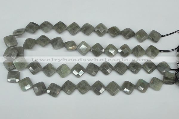 CLB181 15.5 inches 12*12mm faceted diamond labradorite beads