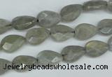 CLB183 15.5 inches 8*12mm faceted flat teardrop labradorite beads