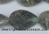 CLB186 15.5 inches 20*30mm faceted flat teardrop labradorite beads