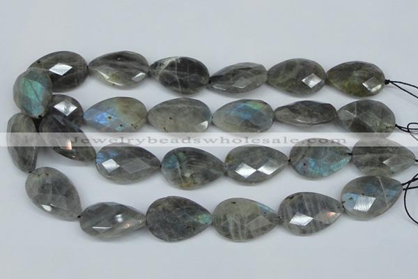 CLB186 15.5 inches 20*30mm faceted flat teardrop labradorite beads