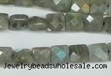 CLB199 15.5 inches 10*10mm faceted square labradorite beads