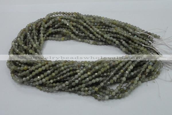 CLB20 15.5 inches 4mm faceted round labradorite gemstone beads