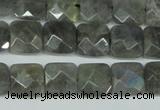 CLB200 15.5 inches 12*12mm faceted square labradorite beads