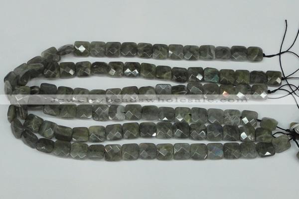 CLB200 15.5 inches 12*12mm faceted square labradorite beads