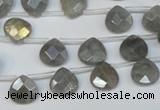 CLB203 Top-drilled 8*8mm briolette labradorite gemstone beads